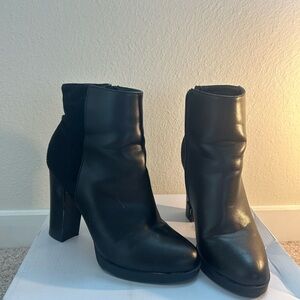 Wild Diva Black Heeled Boots